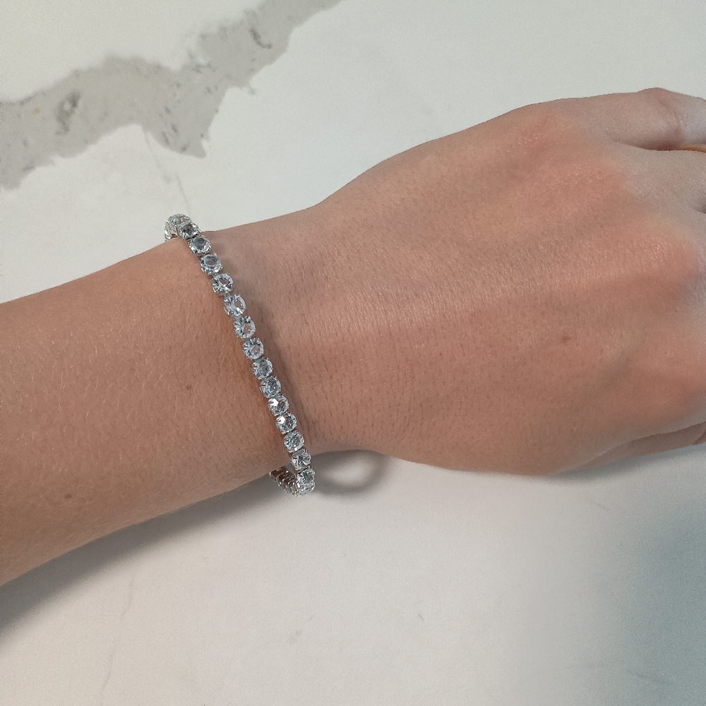 New Elegant Silver Moissanite Tennis Bracelet 7 Inch